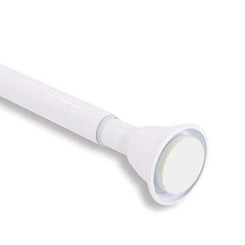 Shower Curtain Pole No Drilling, Spring Tension Pole, 41-71 Inch, 1.1 Inch Diameter, Rubber Cushion on Either End, 1PCS, White 106-182 cm (41"-71") 1