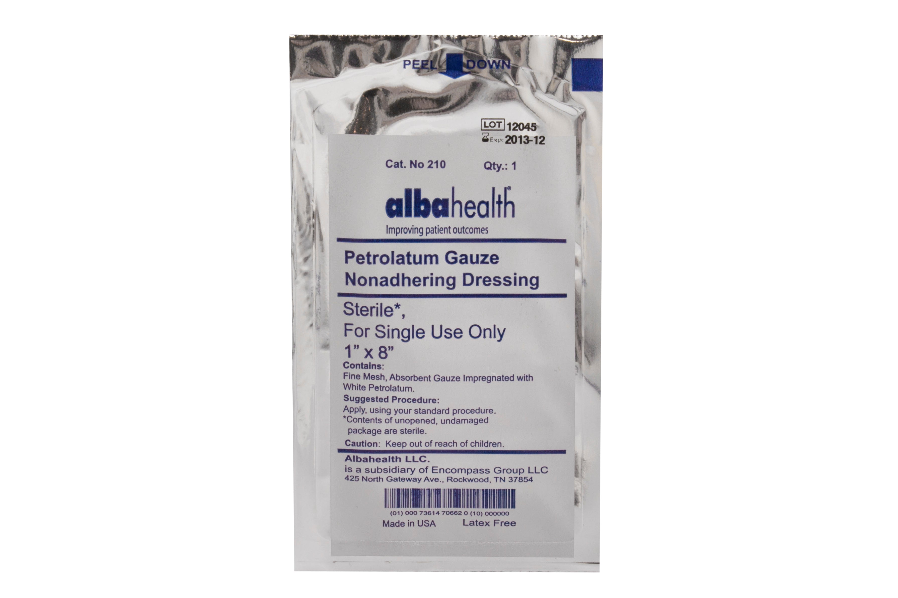 AlbaHealth Petrolatum Dressing, 1" x 8"