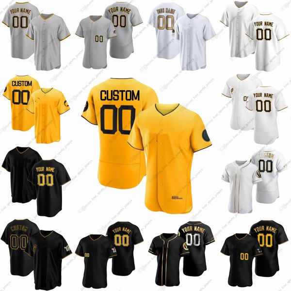 2023 Custom Pirates Baseball Jerseys Ramirez Stephenson Underwood Jr. Velasquez Hedges Castro Hayes Maggi Marcano Mathia Santana Hwan Bae Mc
