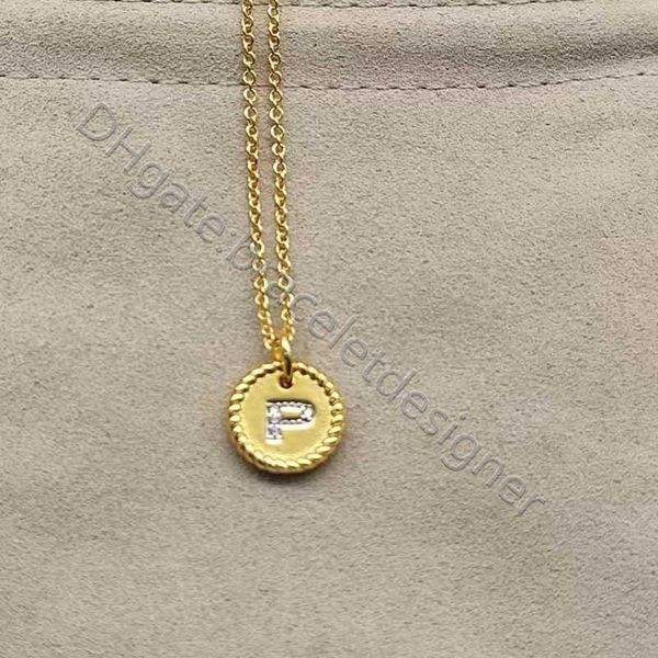 Brand Aesthetic Designers Necklace Round Choker Women Pendant Necklaces For gold silver letter A-Z Chain Luxrury Jewelry Bijoux Party Gift p