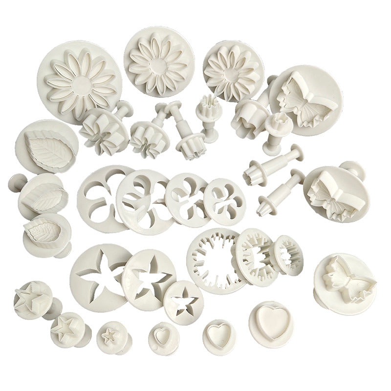 TEMU 33pcs Cute Cartoon Baking Tool Set - Fondant Cake Mold And Steamed Bun Cookie Printing Decoration Tool