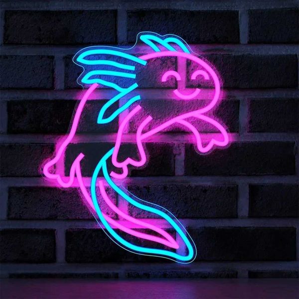 Fish neon sign LED neon sign USB light for room decoration art for holiday games Christmas parties walls childrens gifts B240817