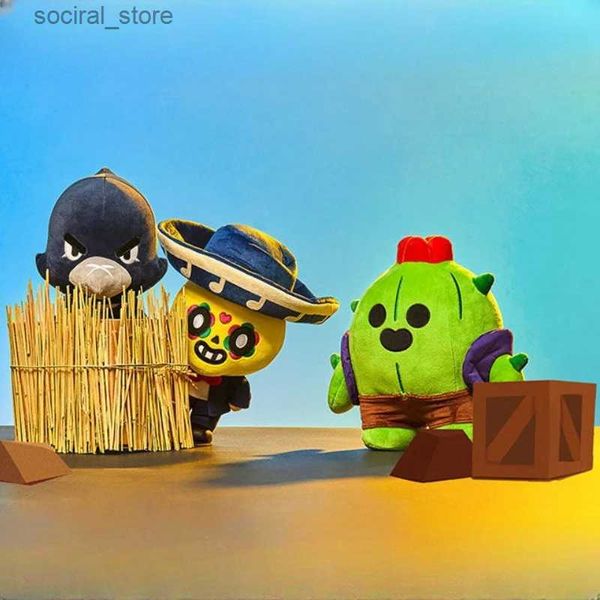 Stuffed Plush Animals Coc 25cm Plush Toy Supercell Leon Spike Cotton Pillow Dolls Game Characters Game Peripherals Gift For Children Clash O