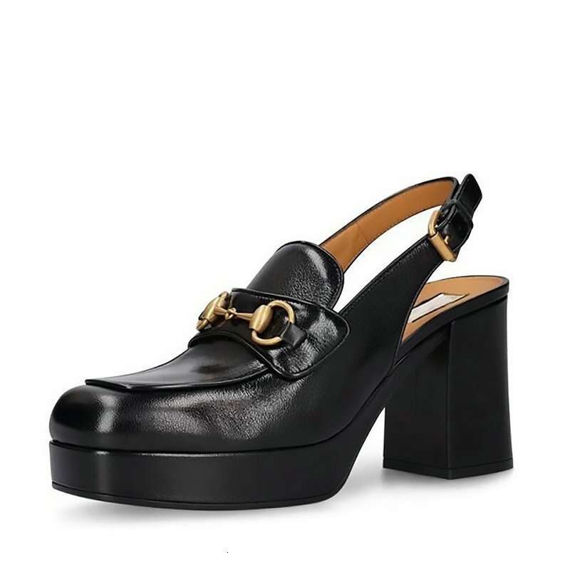 2024 buckle sandals designer fashion shoes high heels 8.5cm Genuine Leather thick heeled waterproof platform 35-42 Roman strap women&#039;s sandal