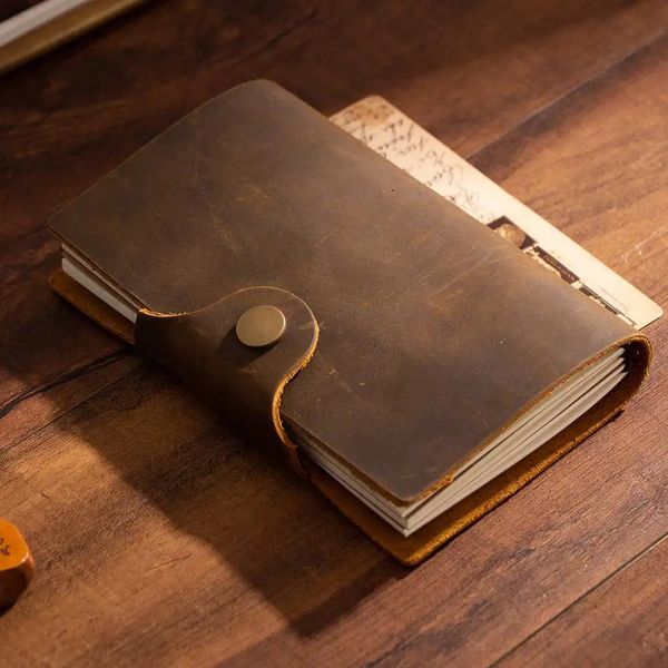 Blank Diaries Journals notebook note book GENUINE LEATHER death note cover sketchbook mini bullet cute planner a6 reusable 250102