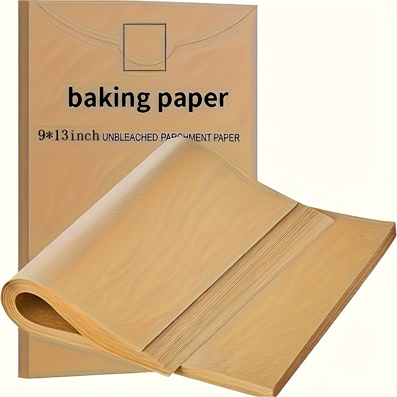 TEMU 50-pack Pre-cut Parchment Paper Baking Sheets - 9x13 Inch Unbleached , Half Sheet Pan Size - For Baking, Cooking, Grilling, Air Fryer, Steaming,