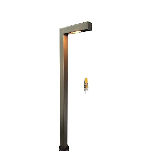 MALORY Low Voltage Landscape Path Lights with G4 Bulb(21.87" H),9-17V Brass Low Voltage LED Pathway Lights Outdoor,2700K Waterproof Landscape Lighting