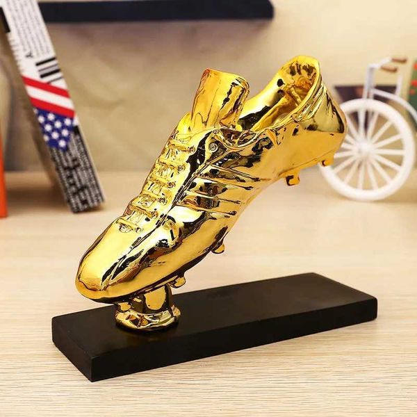 Collectable Golden Boot Award Resin Charm Football Competition Football Fans Souvenir Golden Shoes Trophy Gift Home Office Decoration Model