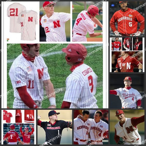 Max Anderson Dylan Carey Nebraska Cornhuskers Jersey de beisebol Costum adua