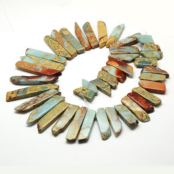 Chips Natural Aqua Terra Jasper Beads Strands
