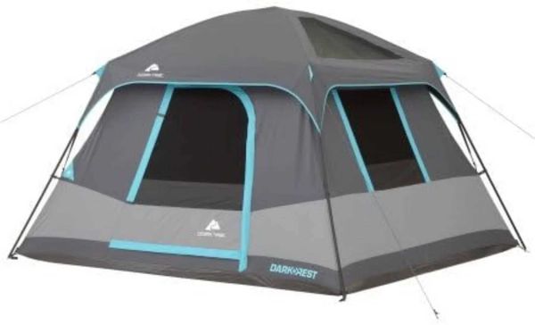 10 x 9 Six-Person Dark Rest Cabin Family Cam and Adventure Tent Includes a Gear Loft Hanging Organizer and EctricalXJ241217