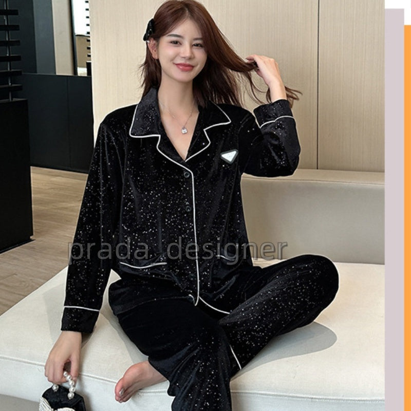 Sleepwear designer luxury Women 2 Piece Pajama Set Faux Silk Satin Pyjama Lapel Couple Pjs Short Sleeve Shirt Pants Homewear Loungewear NN82772