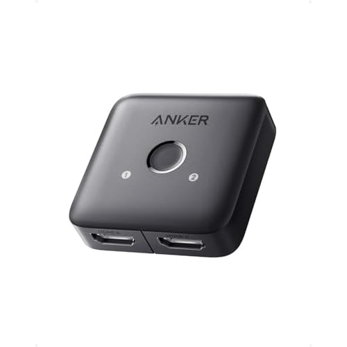 Anker HDMI Switch, 4K@60Hz HDMI Schalter, Adapter mit 2-in-1 Ausgang, Stilvolles Design, Unterstützt HDR, 3D, Dolby, Kompatibel mit Laptops, PC, Xbox