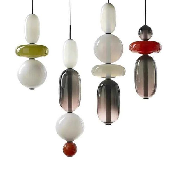 Post modern bedside chandelier creative color candy pendant lamp Italian design Restaurant display window glass pendant lamp Z250120