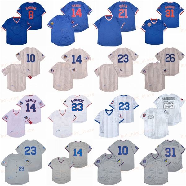 Retired 8 Andre Dawson Baseball Jersey 10 Ron Santo 14 Ernie Banks 21 Sammy Sosa 23 Ryne Sandberg 26 Billy Williams 1987 1942 1909 Vintage R