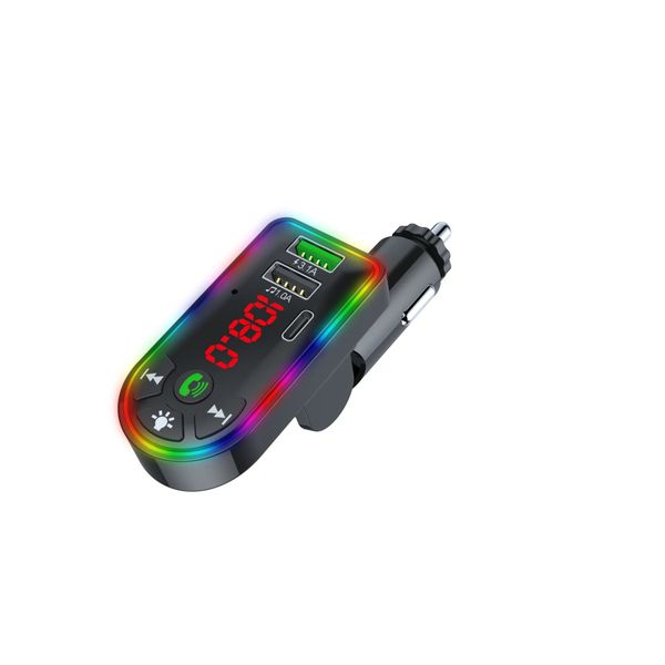 Car Bluetooth MP3 player with intelligent Bluetooth 5.0 chip F7 colorful ambient light Bluetooth car MP3