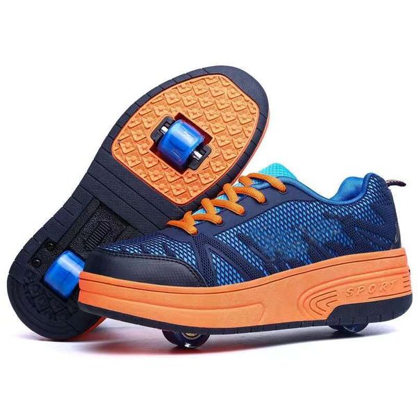 EUR 28-43 NEW Children Junior Roller Skate Kids Sneakers With Two 2021 Boys Girls Wheels Adult Casual boys Shoes