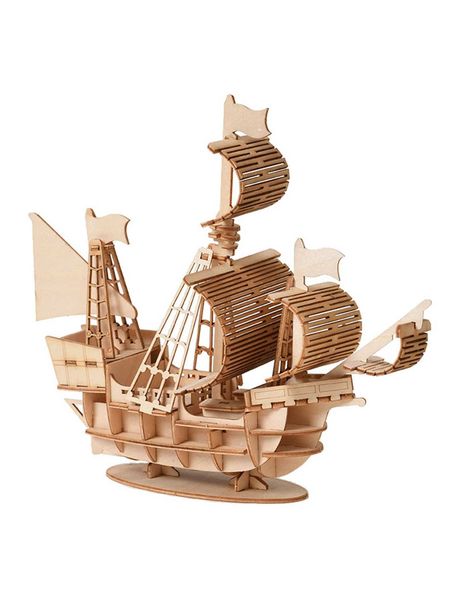 3D Wooden Puzzles Ocean Sailboat Model Kits Brainteaser Christmas-Birthday Gifts for Adults and Teens handmade CL240817