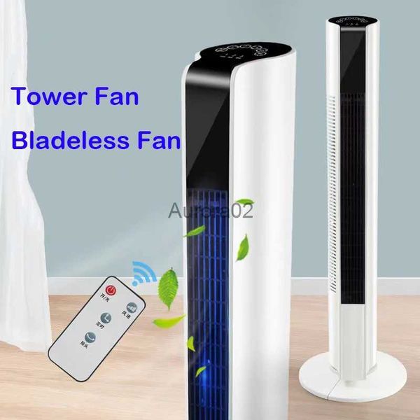 Fans Electric Tower Rotating Bladeless Remote Control Mute Vertical Fan Home Living Room Air Cooler 220V Swings90 YQ231225