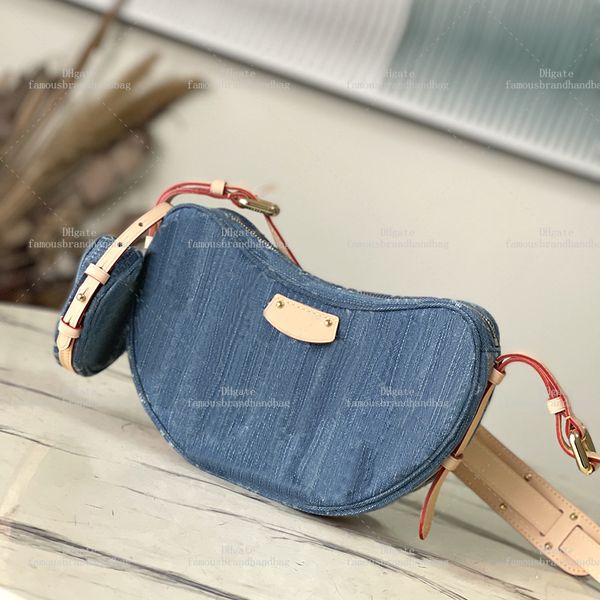 Croissant Bag MM 25CM Shoulder Bag Designer Woman 10A Mirror quality Denim Canvas Underarm Bag With Box L263