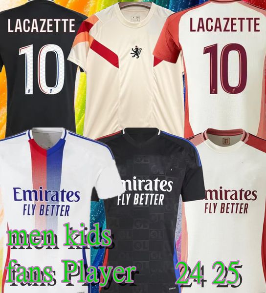 New 24 25 Lyon Soccer jersey BENRAHMA NUAMAHAOUAR TAGLIAFICO SARR 2024 2025 MIKAUTADZE Poter TRAORE boys Football jersey fan Player version