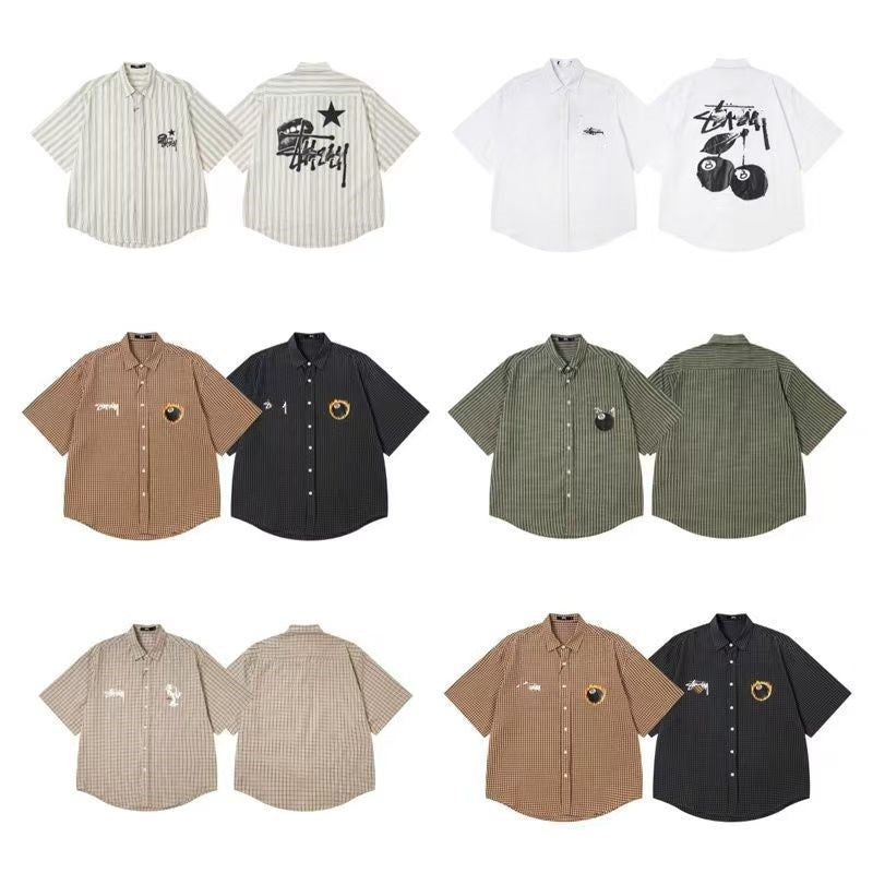 Designer men shirt dress button up formal stus* shirt men chemise hemd polos business shirts Casual mens long short Sleeve autumn spring clothes