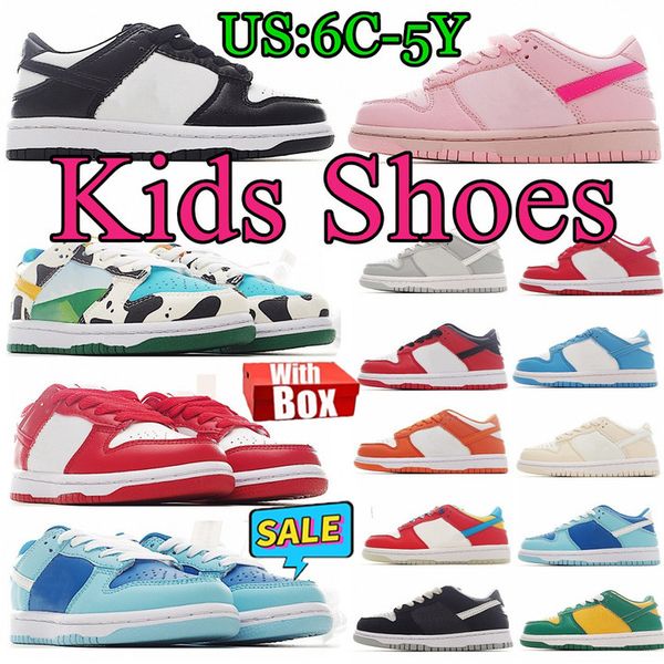 Toddler kids shoes Chunky low sneakers panda Girls boys Sports baby designer trainers Running basketball shoe retro black pink kid youth inf