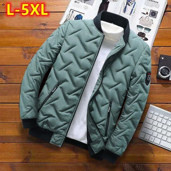 Autumn Winter Jacket Men Cotton Padded Jacket Korean Fashion Streetwear Casual Jacket Men Stand Collar Coats Jackets 4XL 5XL 240802