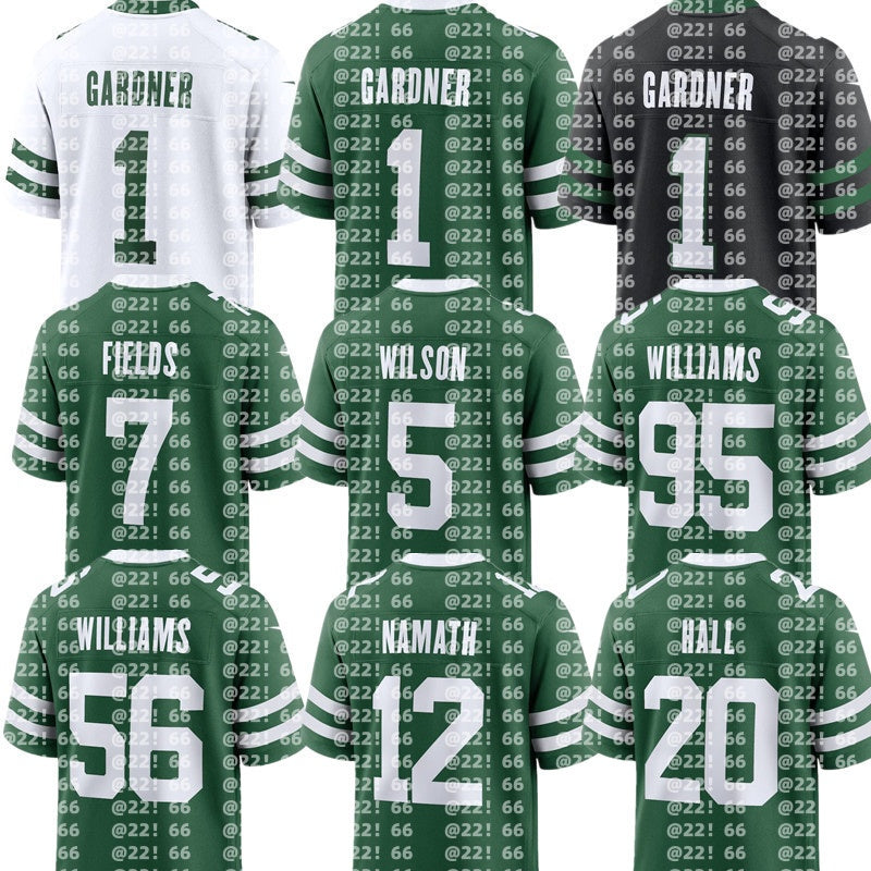 nfl Jets Jersey Joe Namath Joe Klecko Curtis Martin Ahmad Sauce Gardner Garrett Wilson Breece Hall Quinnen Williams Braelon Allen Justin Fields Jerm