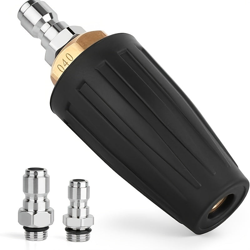 TEMU Pressure Washer Tips Turbo Nozzle, 4000psi Max.5000psi 360° Rotating Spray Pressure Washer With 1-4" 3-8" Quick Garden Car Concrete Brick Vinyl