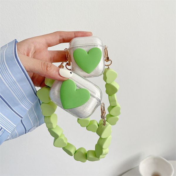 ddmygifts Sparkling Pink Grass Sprout Green Love Chain Suitable for Pro1-2-3 Generation Bluetooth Wireless Earphone Cover Simple A