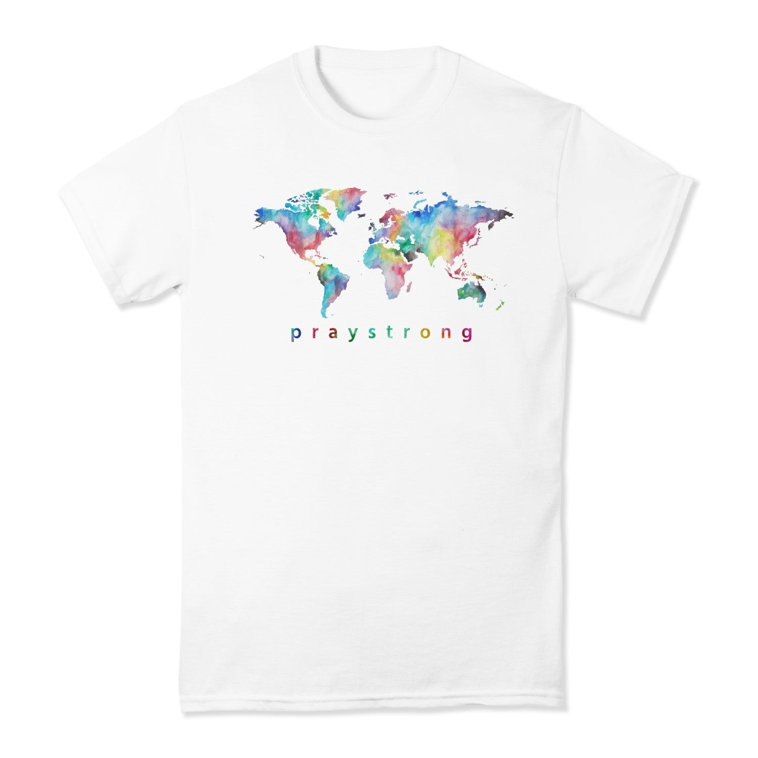 Praystrong World Watercolor Short Sleeve T-Shirt
