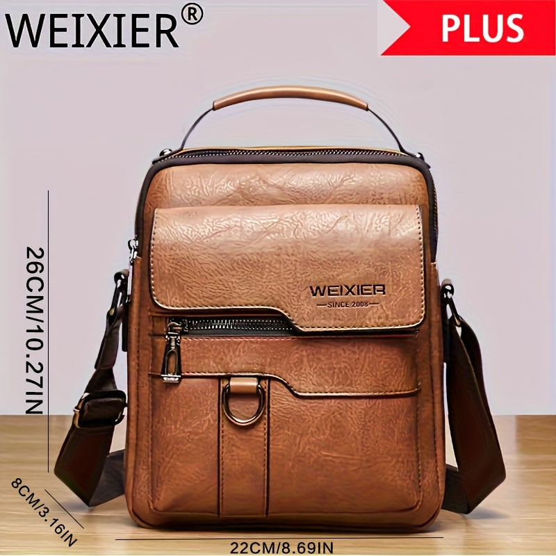 TEMU Men's Crossbody Bag, Shoulder Bag, Retro Handbag, Business Bag, Casual Men's Bag, Briefcase, Holiday Gift, Large Capacity, Multi Compartment,