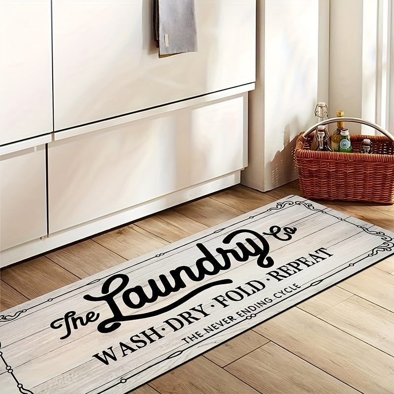 TEMU Non-slip Laundry Room Runner Mat - Durable And Washable Floor Mat With Rubber Backing, Suitable For Laundry Rooms, Kitchens, And Bathrooms -