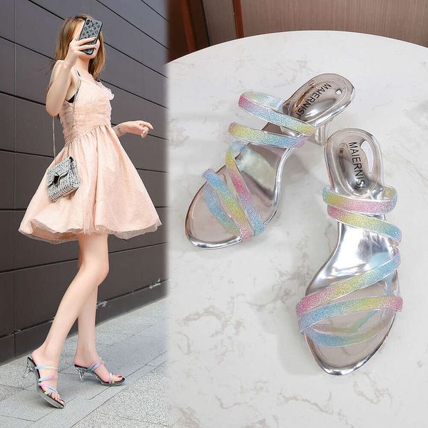 Korean Fashion Show Daily Leisure Shopping Crystal Heel Sandals From Huidong Shoe Factory 3 3
