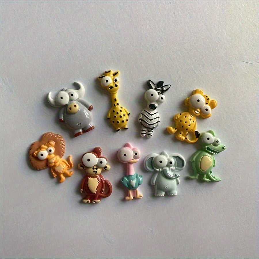 TEMU [6pcs Colorful Animal Magnets] 6pcs Set Colorful Animal Refrigerator Magnets- Ostrich& Lion Designs, Kitchen& Dining Decor