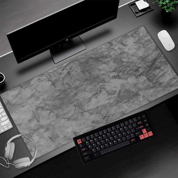 Gaming Mouse Pad Gray Maous Pad Computer Mat Large Mousepad Marble Keyboards Accessories Offices Pc Setup Desktop Strata Liquid O250118