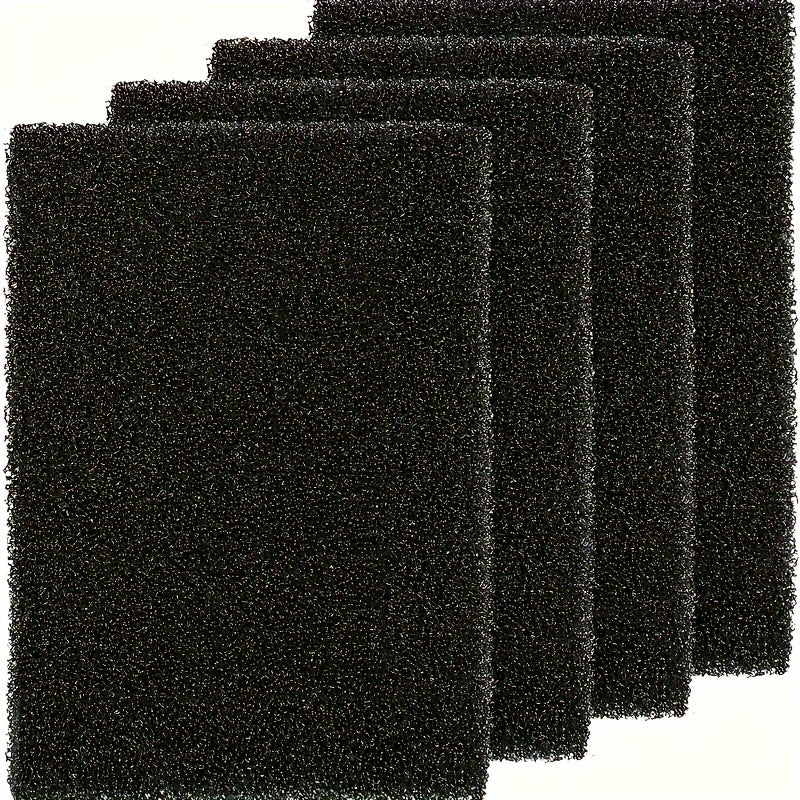 TEMU 4pcs Aquarium Biochemical Thickened High-density Activated Carbon Sponge Filter, Fish Tank Cut-size Foam, Aquatic Sponge Filtration Media Pad,