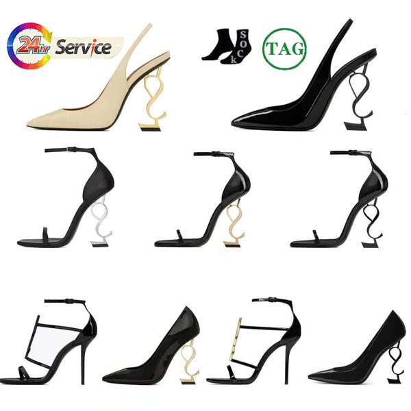2024 yssls High Heels SaintLaurentluxury Designer Shoes Classic women&#039;s 10cm8cm high heels Black gold wedding bottom for women outdoor