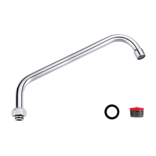 G3-4 Internal Thread Commercial Faucet Swivel Spout Replacement: 12“ Add-on Swing Nozzle Spout - Chrome Polished Spout Replacement Part For Commerci