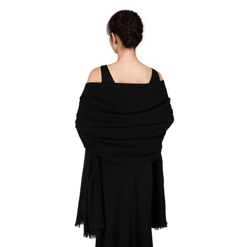 SWAT PANY Pashmina shawls and wraps for Evening Dresses Scarf for Women Winter Shawl Wraps for Women Weedings Black