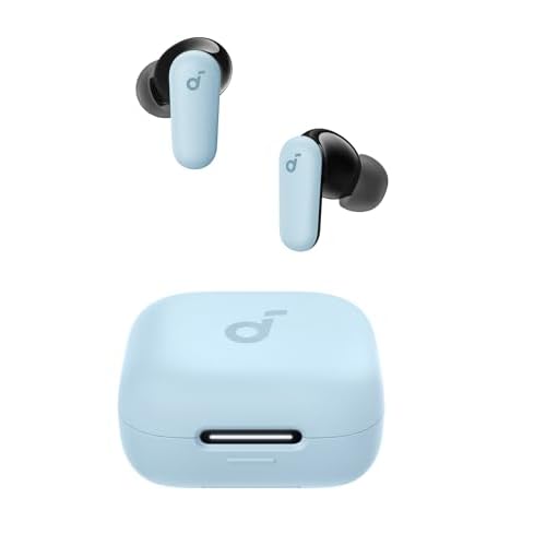 Soundcore P30i by Anker Noise Cancelling Earbuds, Strong and Smart Noise Cancelling, Powerful Bass, 45H Playtime, 2-in-1 Case and Phone Stand, IP54, W