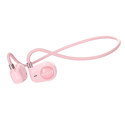 MeloAudio Kids Headphones, Open Ear, Kids Wireless Headphones with Microphone, Pink for Girls, Ultra-Light, Perfect for iPad, Tablet, Home, School, Tr