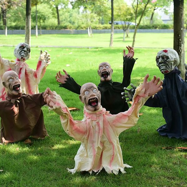 Terrifying Zombie Lawn Pile Garden Horror Theme Party Discounts Courtyard Props Voice Controlled Swinging Ghosts Halloween Decorations Dolls