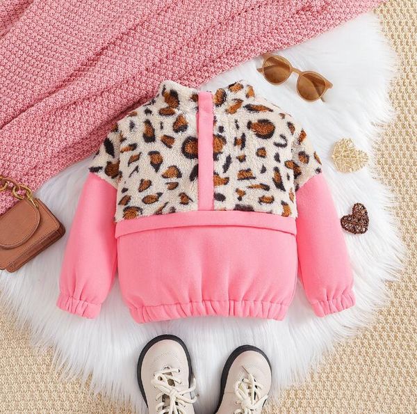 Baby Girl Hoodie Kids Clothes Girls Clothing Fashion Kids Leopard Print Clothes Autumn Warm Stitch Sweatshirt Children Tops