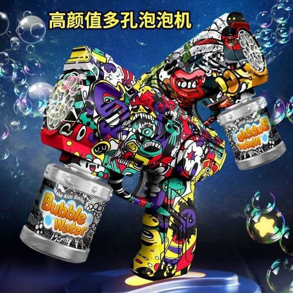 Novelty Games New Trend Graffiti Bubble Machine Handheld Fully Automatic Bubble Gun Outdoor Toy Q241121