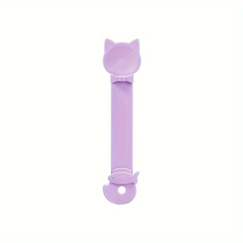TEMU Easy-squeeze Cat Treat Dispenser - Long Handle Lickable Wet Food Feeder For Cats, Plastic Spoon, Cat Food, Feeding Tool