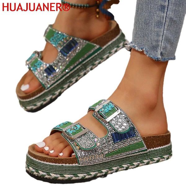 Sandals New Shoes Home Platform Flip Flops Outdoor Beac Fashion Summer Women Sneakers Sequin Platform Shoes Womens Sandals Q240914