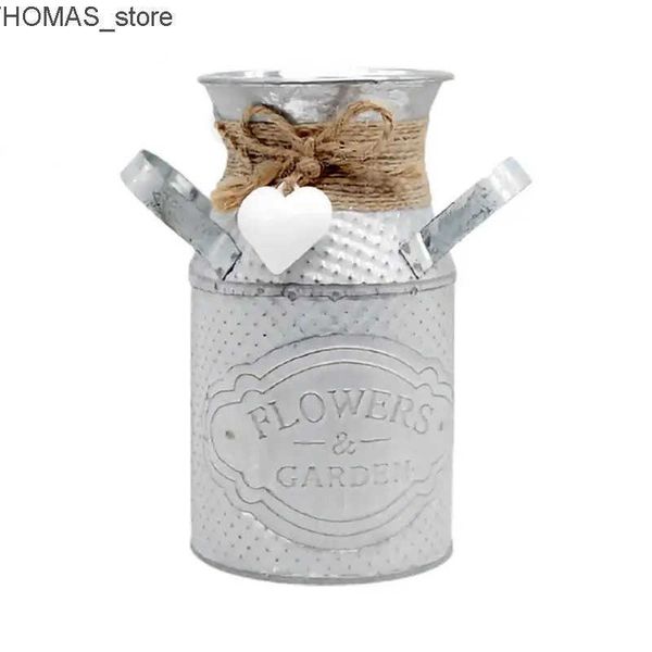 Planters Pots Vintage Chic Flower Vase Tin Pitcher Jug Metal Flowers Pots Home Wedding Party Decoration Iron Bucket Garden Decor L240910