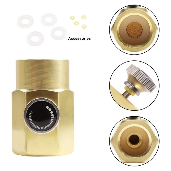 Brass Soda Bottle Adapter CO2 Cylinder Refill Adapter CO2 Fill Valve Connector Soda Refill Bottle TR21-4 to W21.8-CGA320 Luxury Design